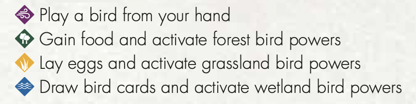 Wingspan icons used as bullet
points